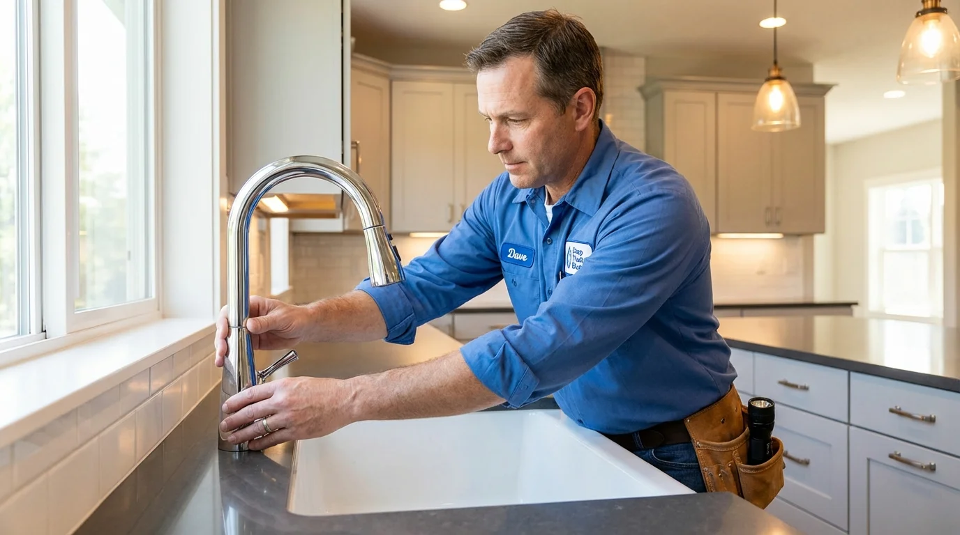 Kitchen faucet installation by Johns Plumbing LLC in Center Moriches
