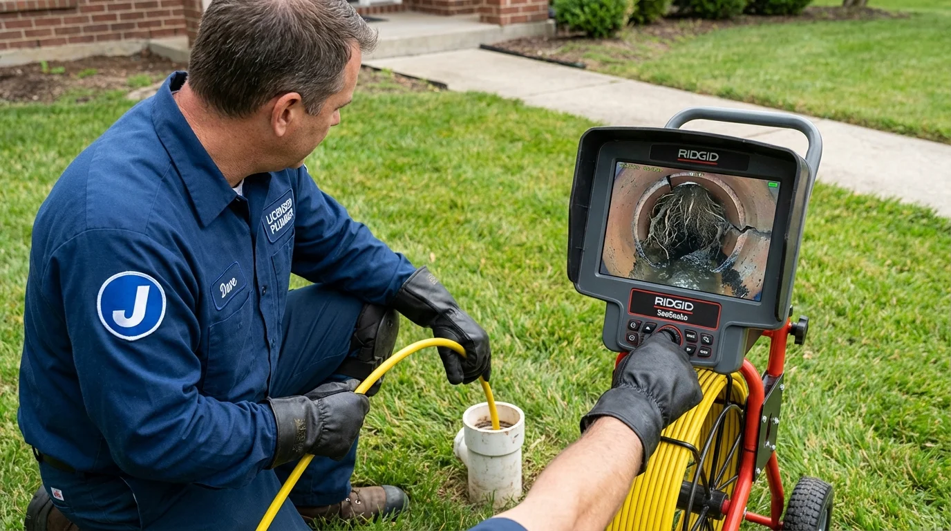 Sewer camera inspection being performed by Johns Plumbing LLC in Center Moriches